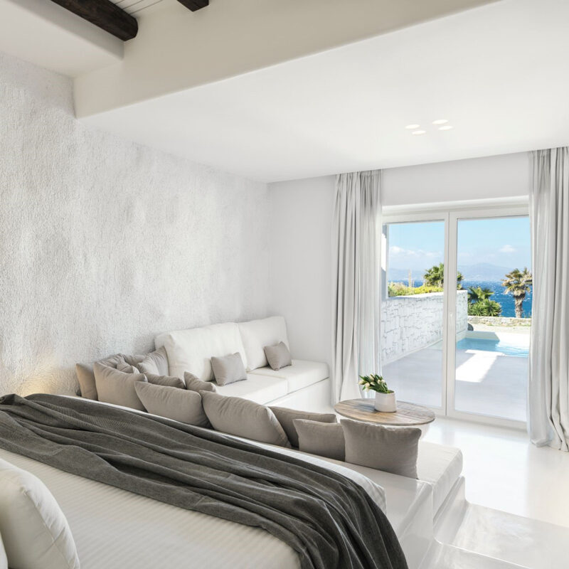 mykonos earth suites hotel megali ammos beach greece omniview